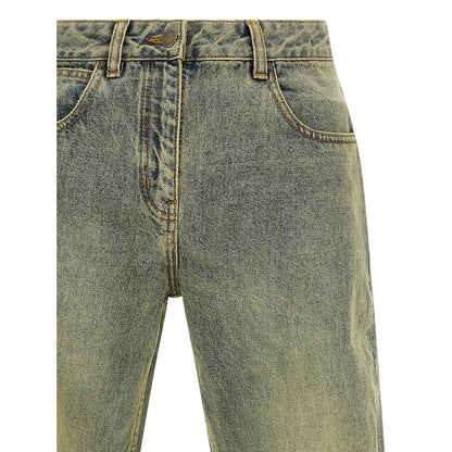 Entire Studios Bicolor Cotton Straight-Leg Jeans