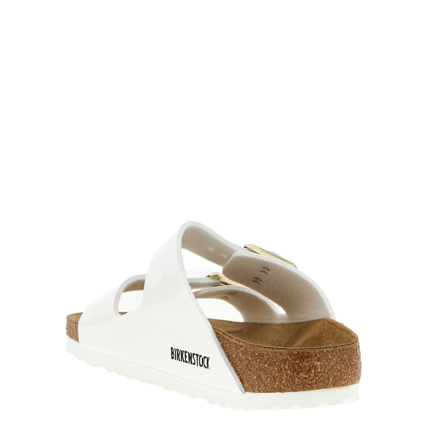 Birkenstock White Artificial Leather Slides