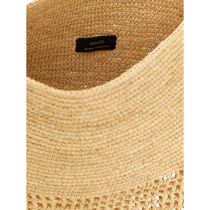 Khaite Beige Sisal Shoulder Bag