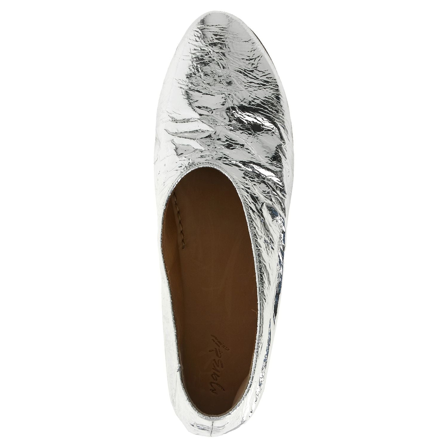 Marsell Silver Calfskin Ballet Flats