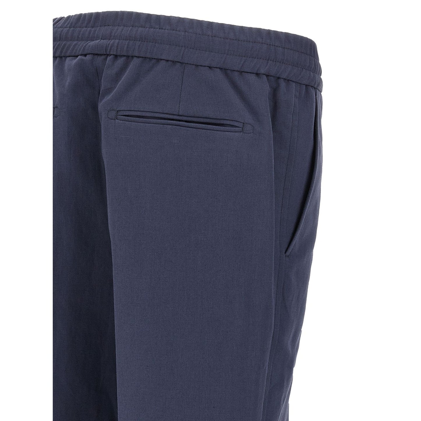 Brioni Blue Linen Casual Pants
