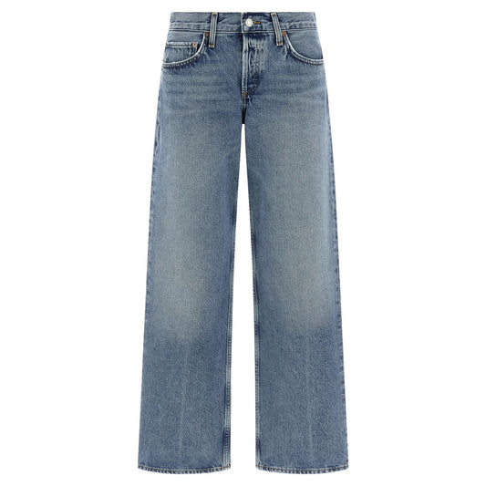 Agolde Blue Cotton Straight-Leg Jeans