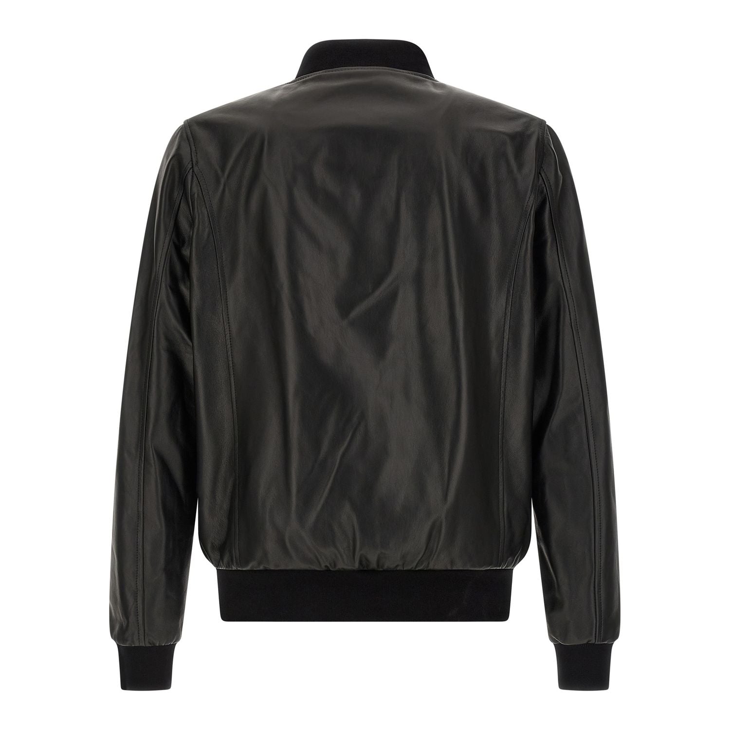 Philipp Plein Black Lambskin Leather Jacket