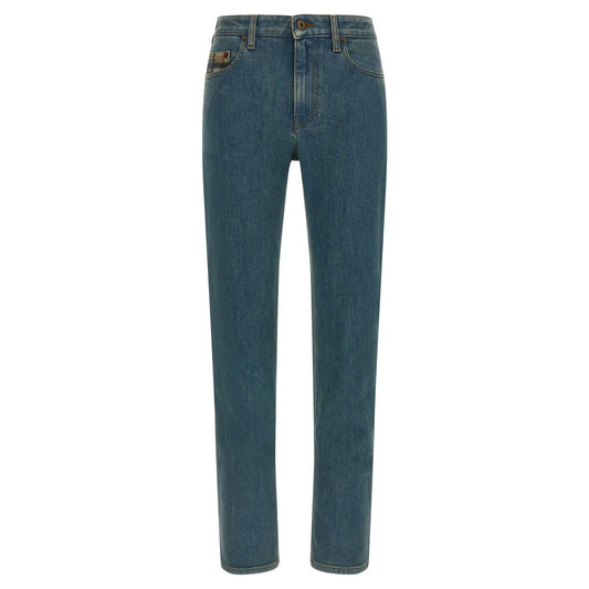 Burberry Blue Cotton Straight-Leg Jeans