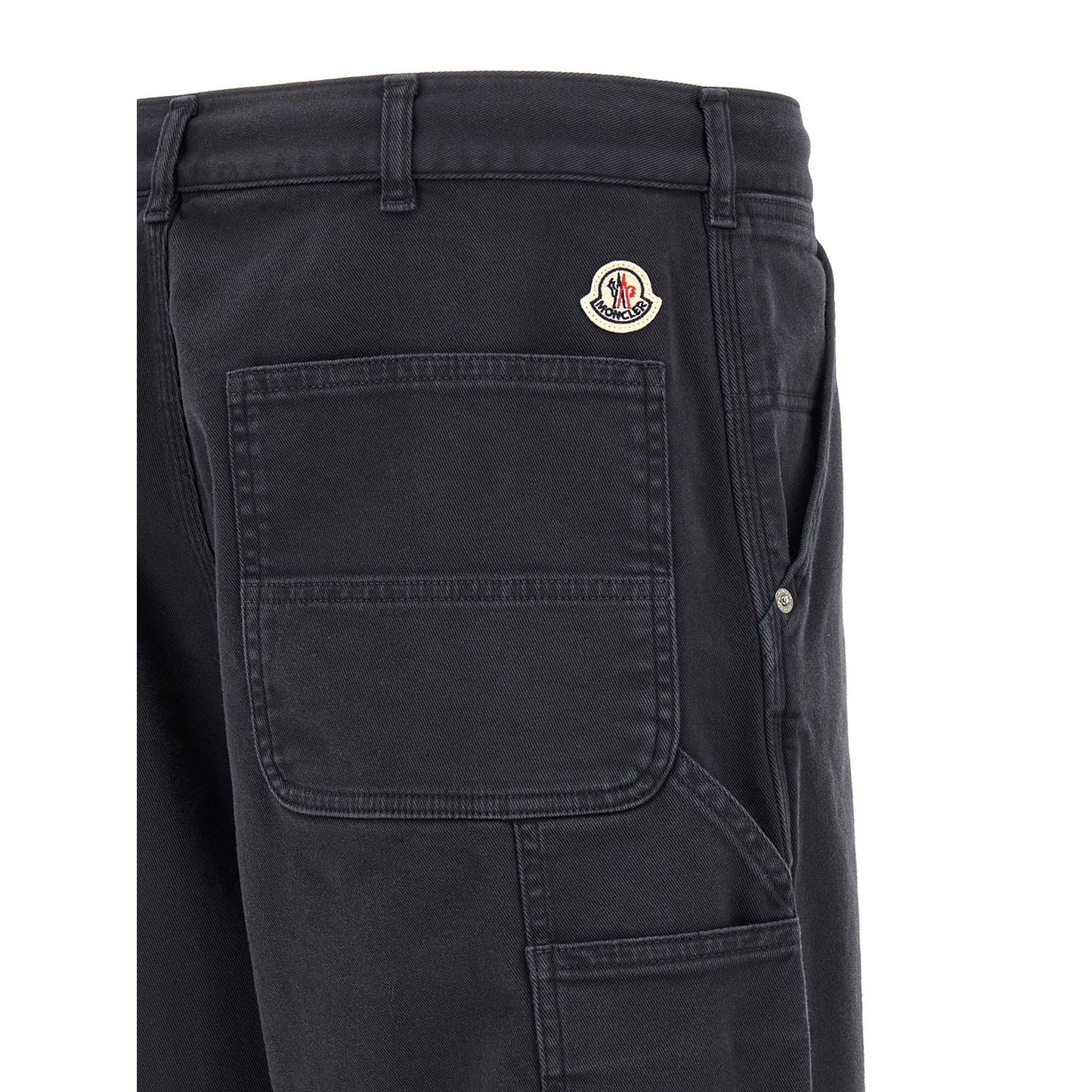 Moncler Blue Cotton Cargo Pants