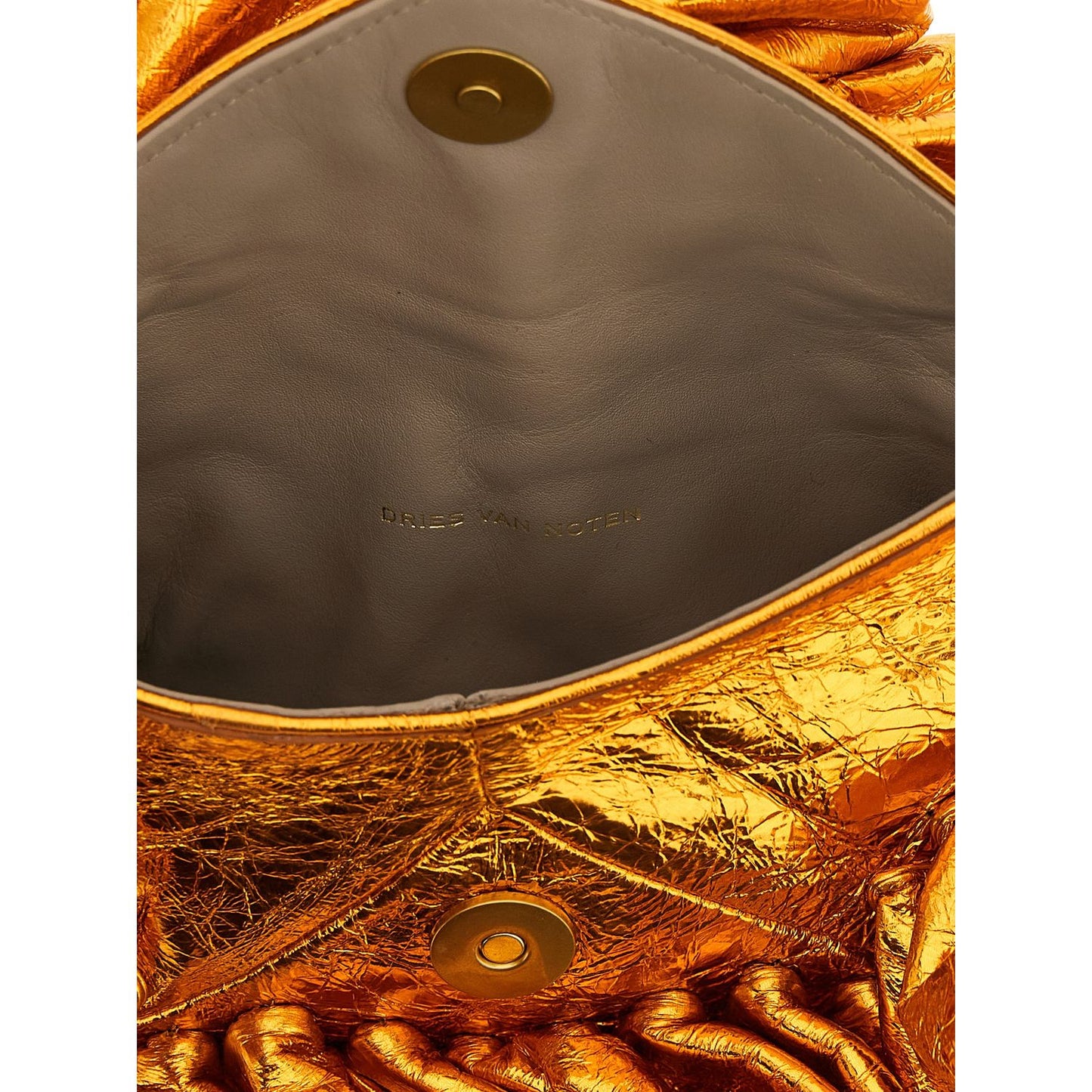 Dries Van Noten Orange Cowhide Clutch Bag