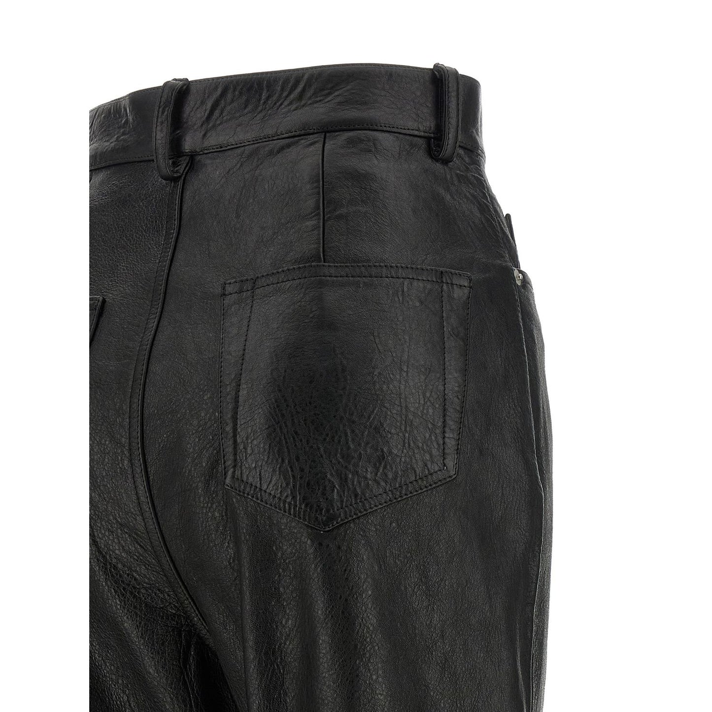 Rick Owens Black Lamb Leather Pants