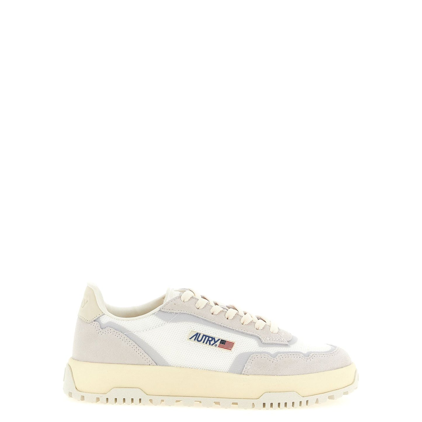 Autry Gray Cotton Low Top Sneakers