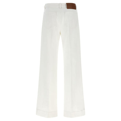 Victoria Beckham White Cotton Flared Jeans