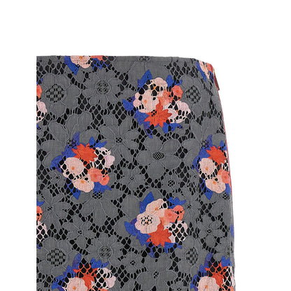 Fendi Gray Cotton Midi Skirt