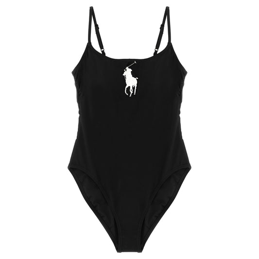 Polo Ralph Lauren Black Nylon One-Piece Swimsuit