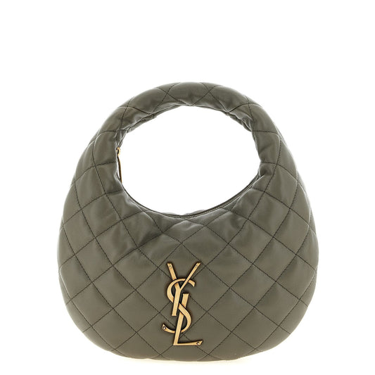 Saint Laurent Gray Lamb Leather Handbag