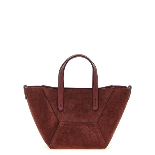 Brunello Cucinelli Bordeaux Calfskin Handbag