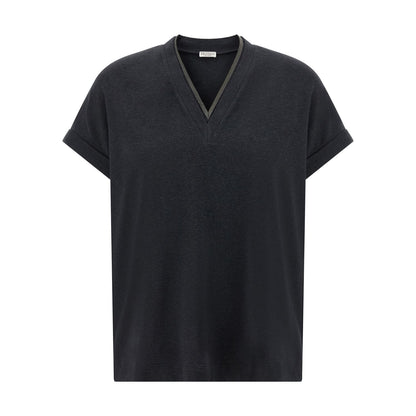 Brunello Cucinelli Gray Cotton T-Shirt