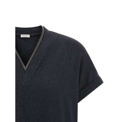 Brunello Cucinelli Gray Cotton T-Shirt