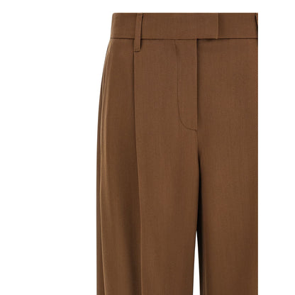 Brunello Cucinelli Brown Virgin Wool Casual Pants