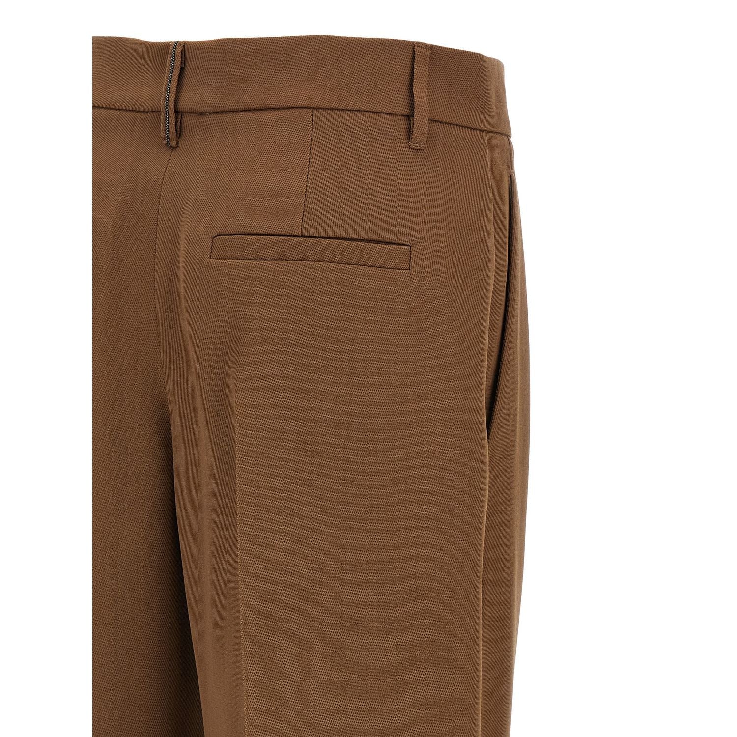 Brunello Cucinelli Brown Virgin Wool Casual Pants