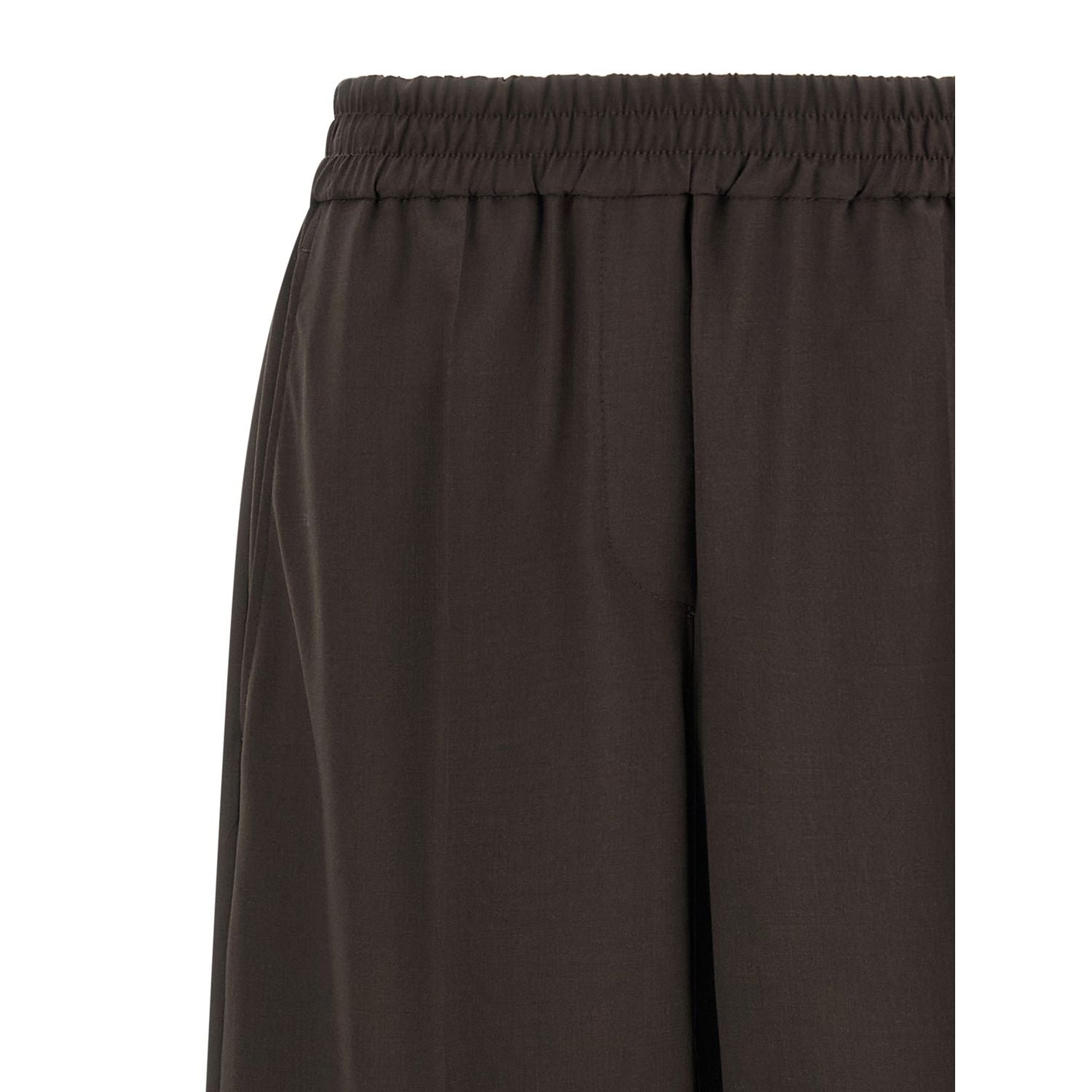 Brunello Cucinelli Brown Virgin Wool Casual Pants