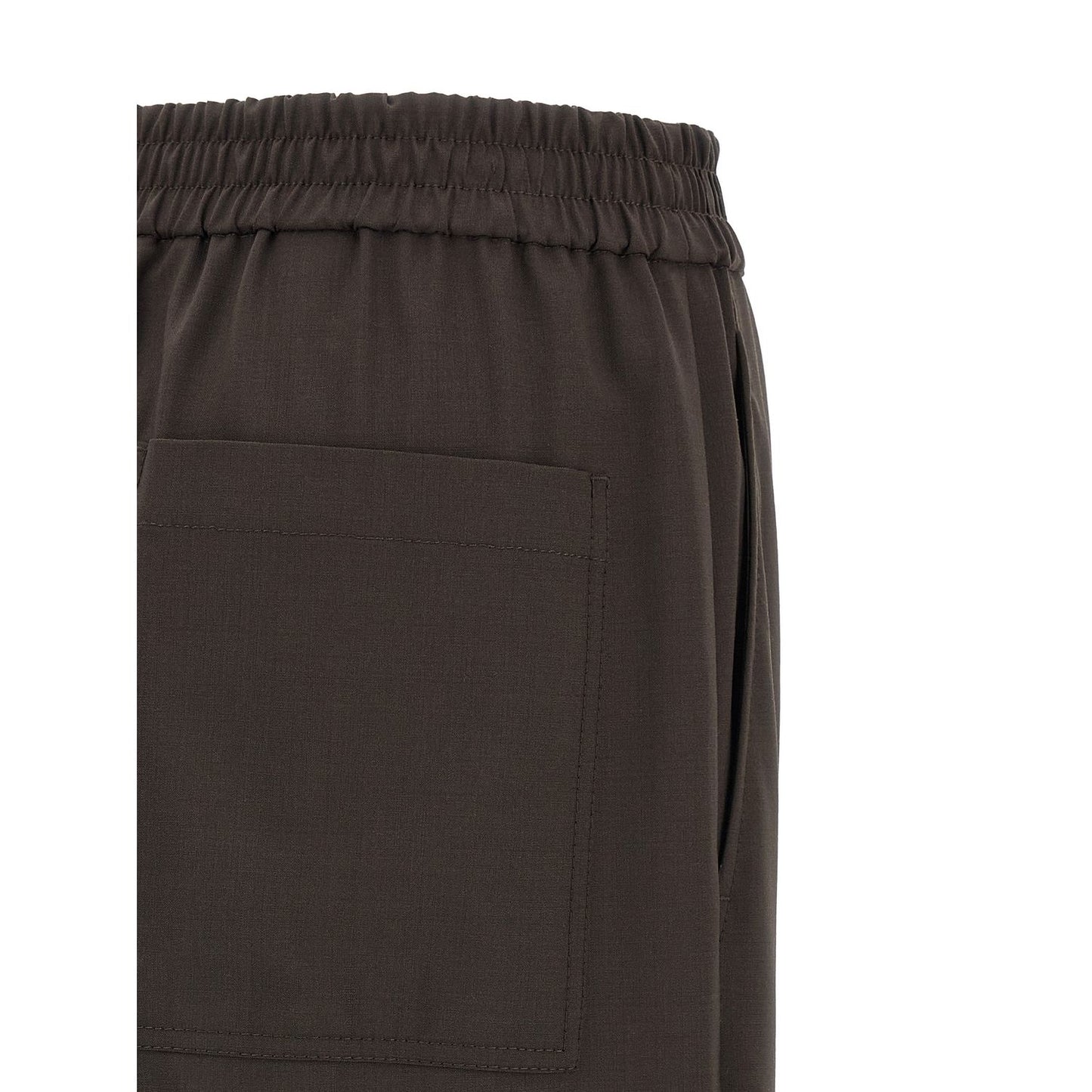 Brunello Cucinelli Brown Virgin Wool Casual Pants