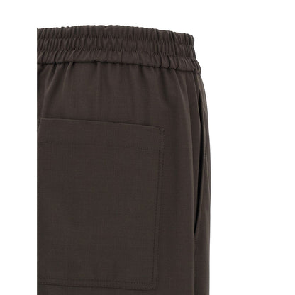 Brunello Cucinelli Brown Virgin Wool Casual Pants