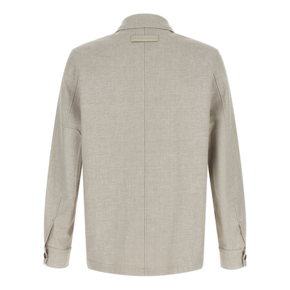 ZEGNA Gray Linen Blouse