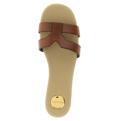 Saint Laurent Brown Calfskin Slides