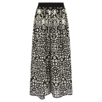 Max Mara Bicolor Cotton Flared Pants
