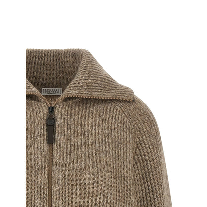 Brunello Cucinelli Beige Cashmere Cardigan