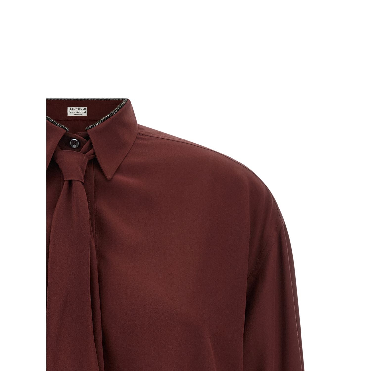 Brunello Cucinelli Bordeaux Silk Blouse