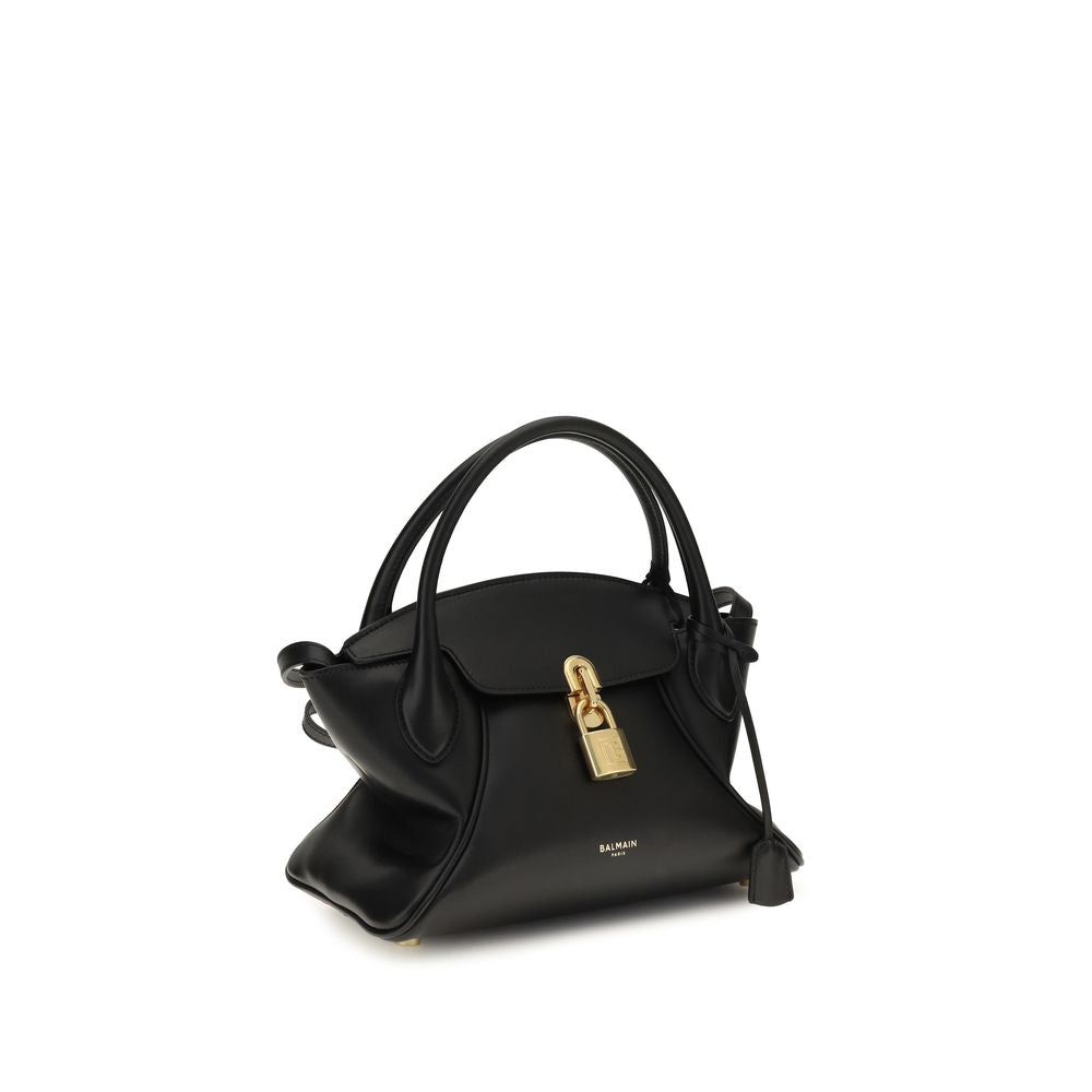 Balmain Black Leather The Small Pulse Day Handbag