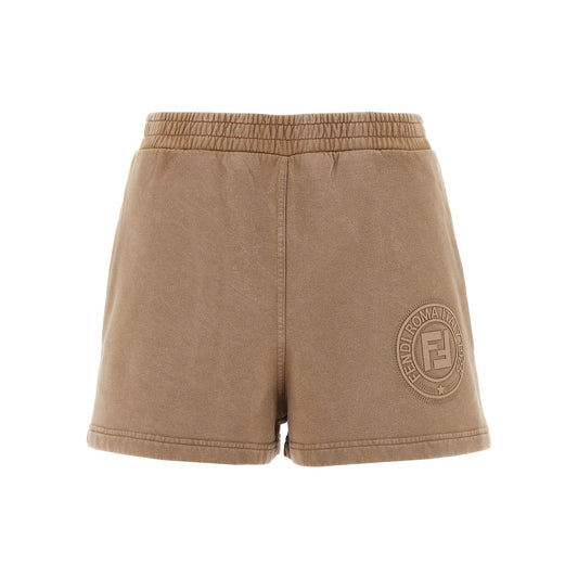 Fendi Brown Cotton Bermuda Shorts