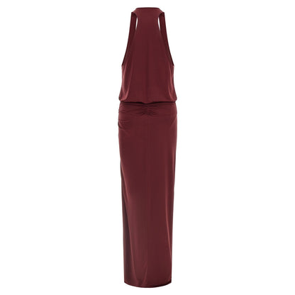 The Andamane Bordeaux Polyester Long Dress
