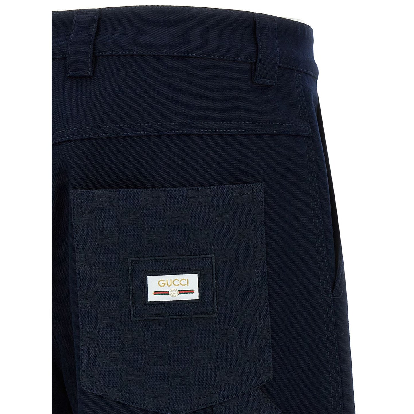 Gucci Blue Cotton Casual Pants