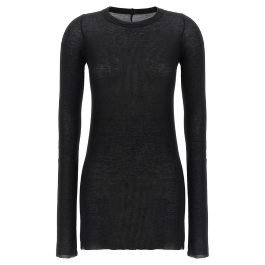 Rick Owens Black Viscose Long Sleeve T-Shirt