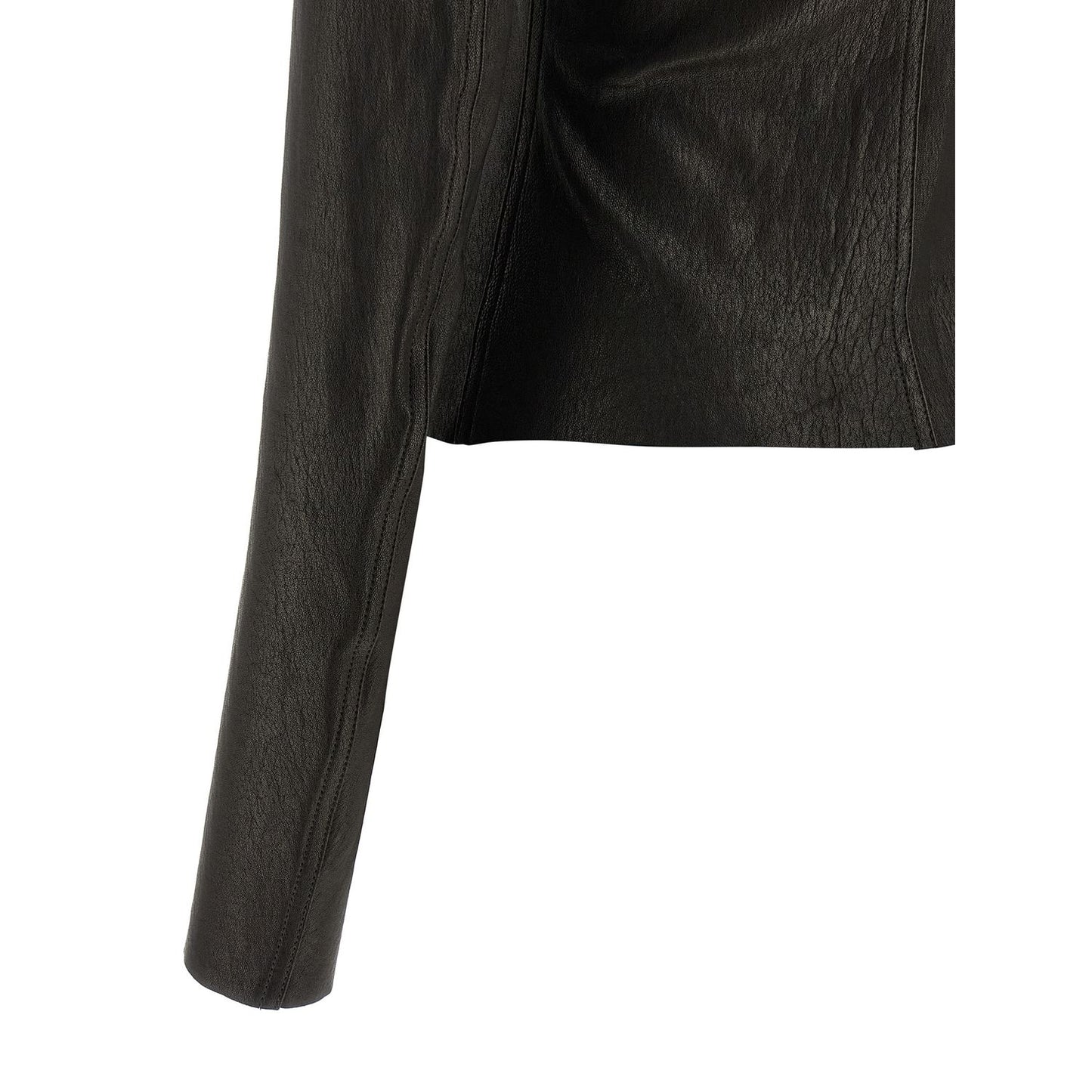 Rick Owens Black Lamb Leather Leather Jacket