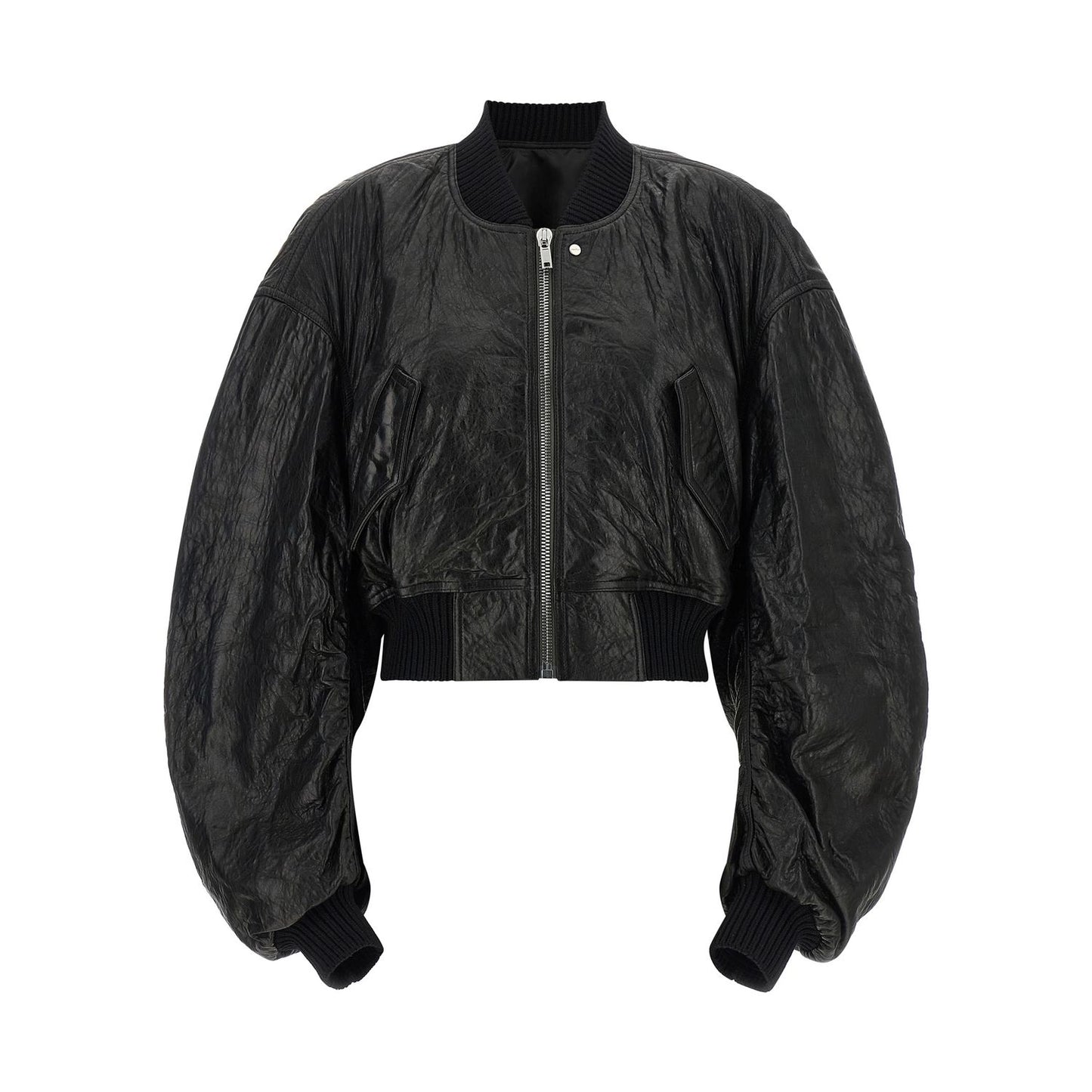 Rick Owens Black Lamb Leather Leather Jacket