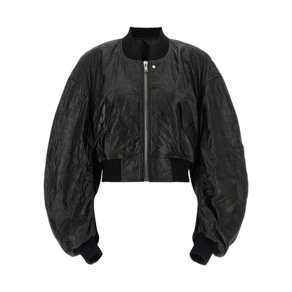 Rick Owens Black Lamb Leather Leather Jacket