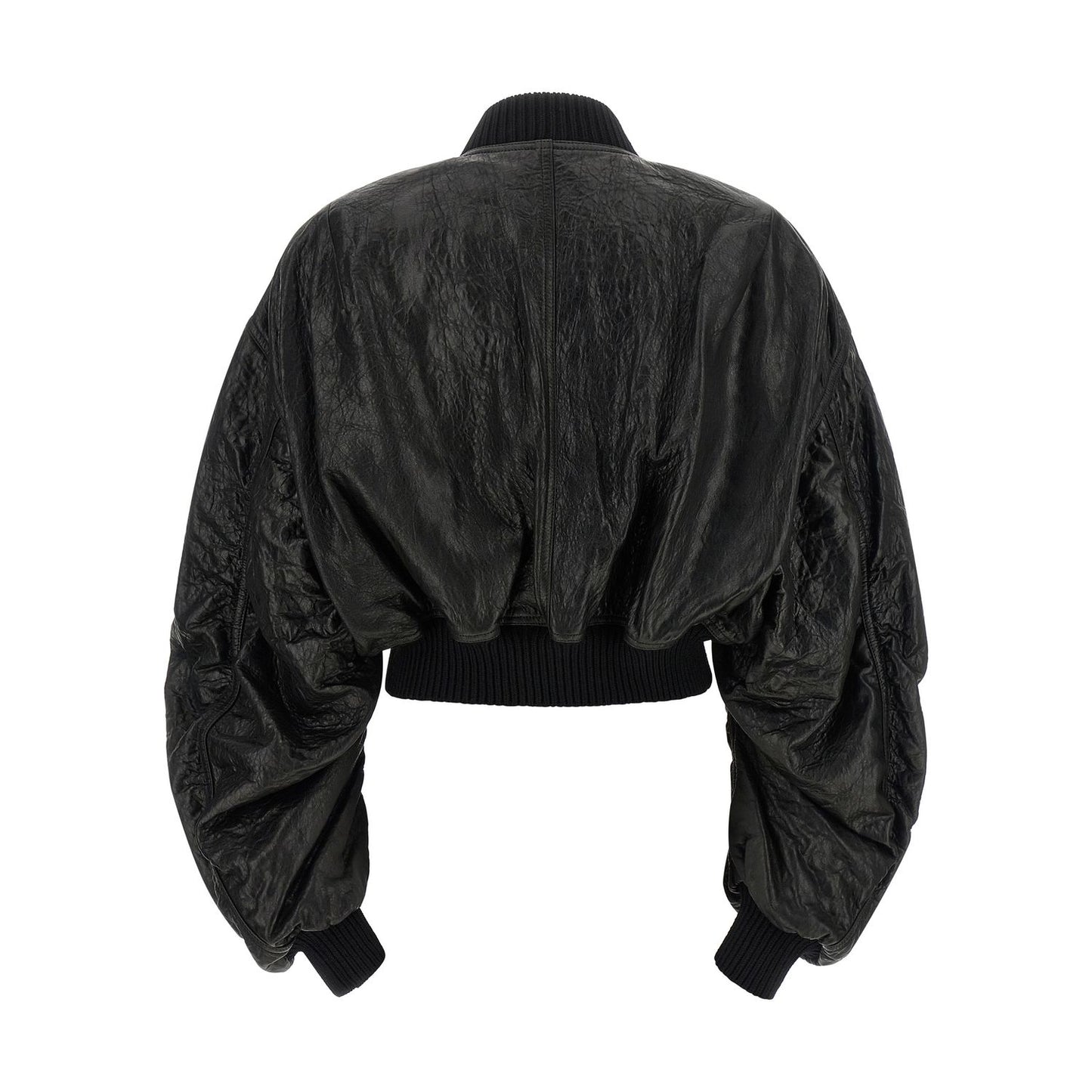 Rick Owens Black Lamb Leather Leather Jacket