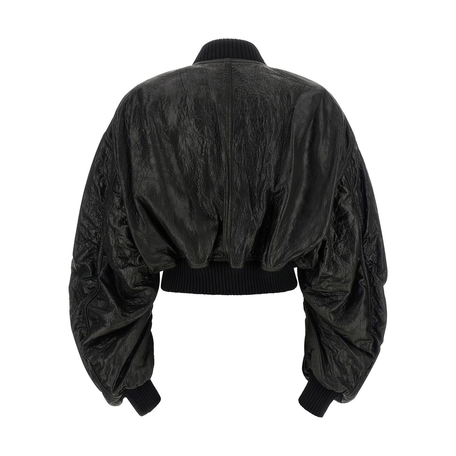Rick Owens Black Lamb Leather Leather Jacket