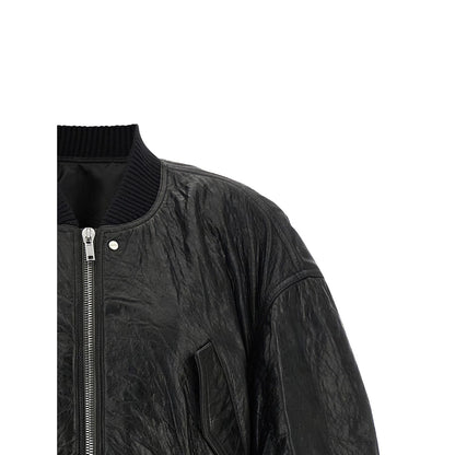 Rick Owens Black Lamb Leather Leather Jacket