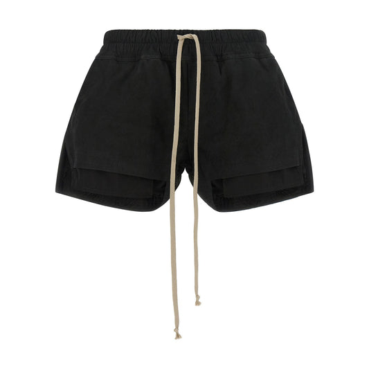 Rick Owens Black Lamb Leather Bermuda Shorts