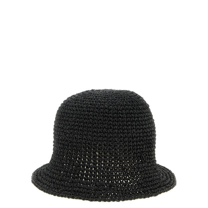 Maison Michel Black Papier Bucket Hat