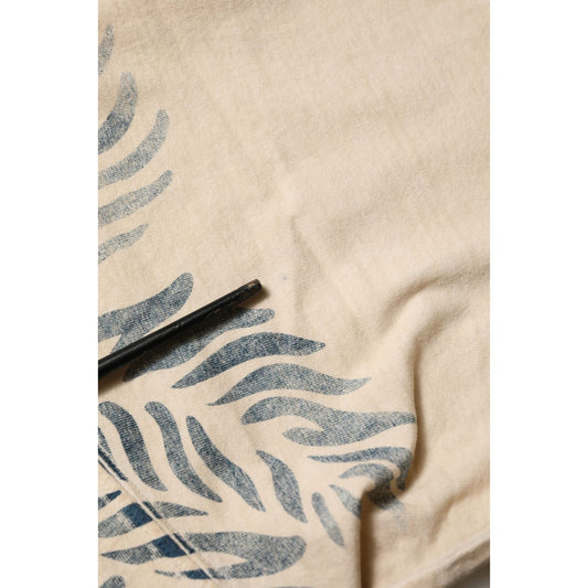Dolce & Gabbana Beige Cotton Graphic Print Crew Neck T-shirt