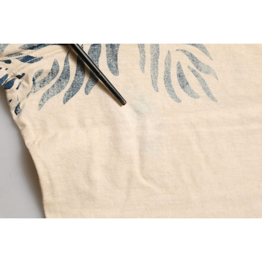 Dolce & Gabbana Beige Cotton Graphic Print Crew Neck T-shirt
