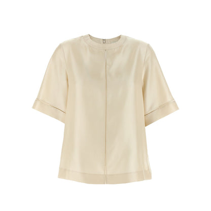 Loulou De Saison Beige Silk Blouse