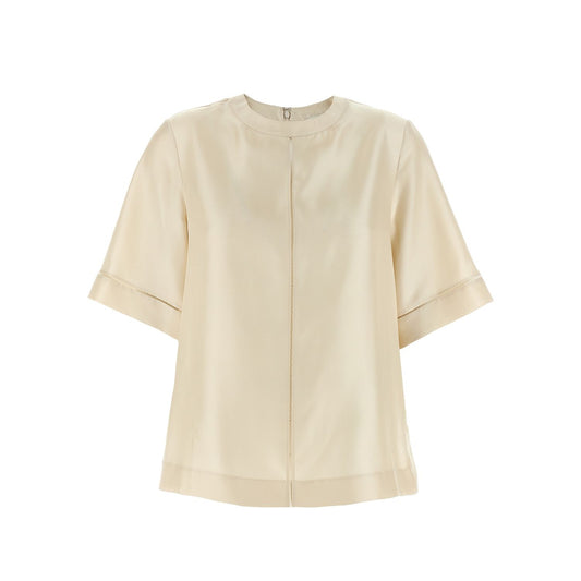 Loulou De Saison Beige Silk Blouse