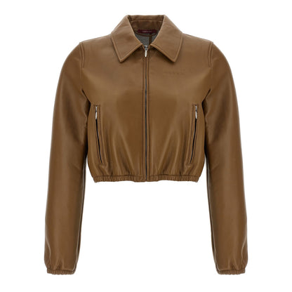 Gucci Beige Lamb Leather Leather Jacket