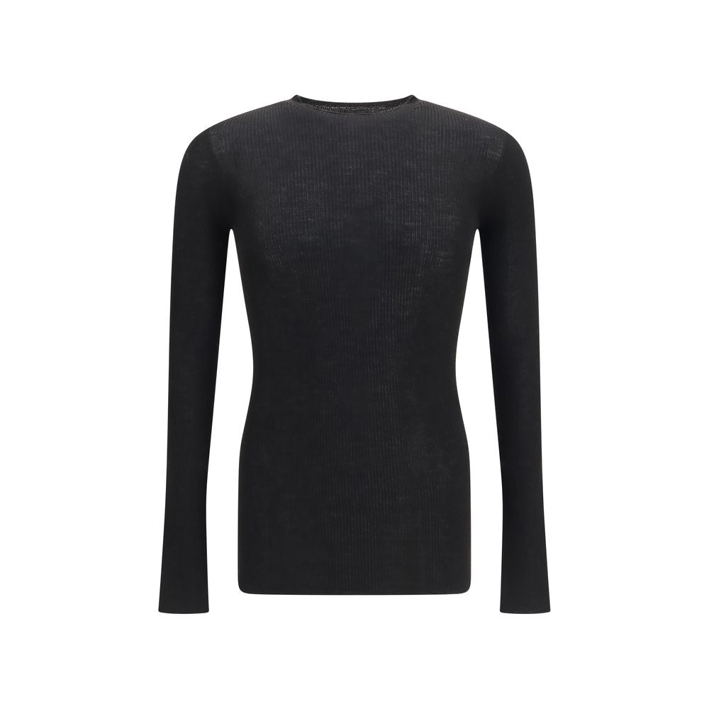 Rick Owens Black Wool Oves Aries Sweatshirt