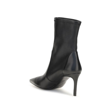 Stuart Weitzman Black Calf Leather Bos Taurus Ankle Boots