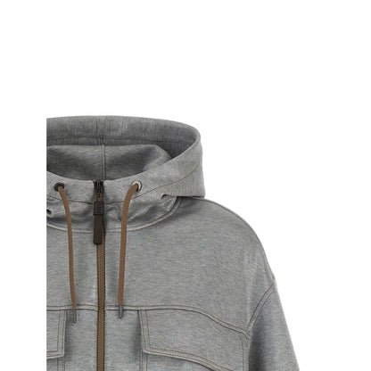 Brunello Cucinelli Silver Cotton Bomber
